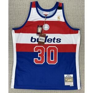 Washington Bullets Jersey Mens XL Blue NBA Basketball Wallace 30 Mitchell & Ness